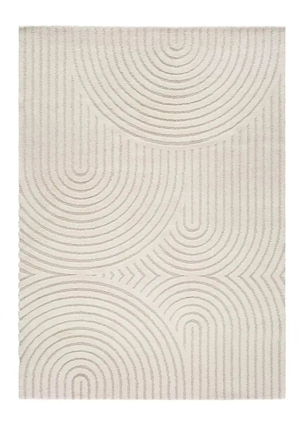 Tapis à relief scandinave blanc 120x170 cm