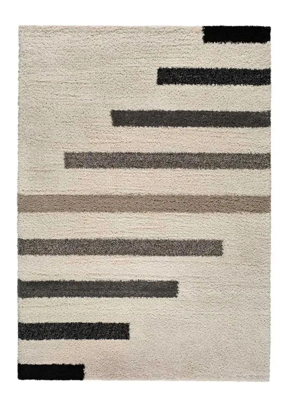 Tapis shaggy géométrique beige/gris 120x170 cm