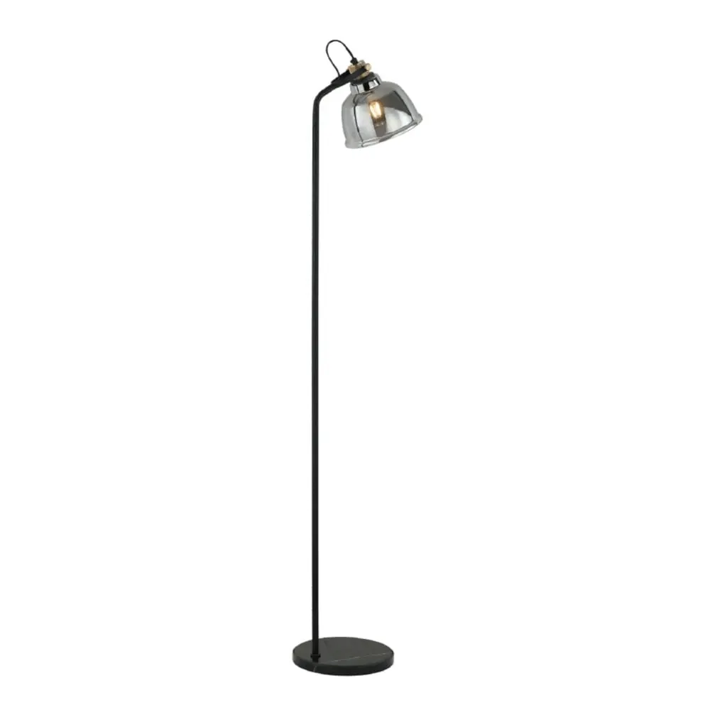 Lampadaire en verre noir et gris fumé 160 cm