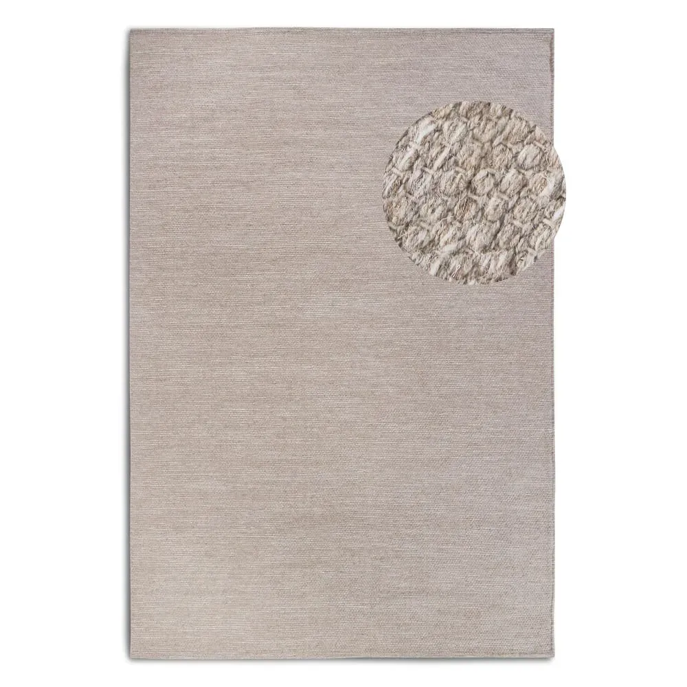 Tapis uni en Laine Lin Naturel - ELLE Decoration 190x280cm