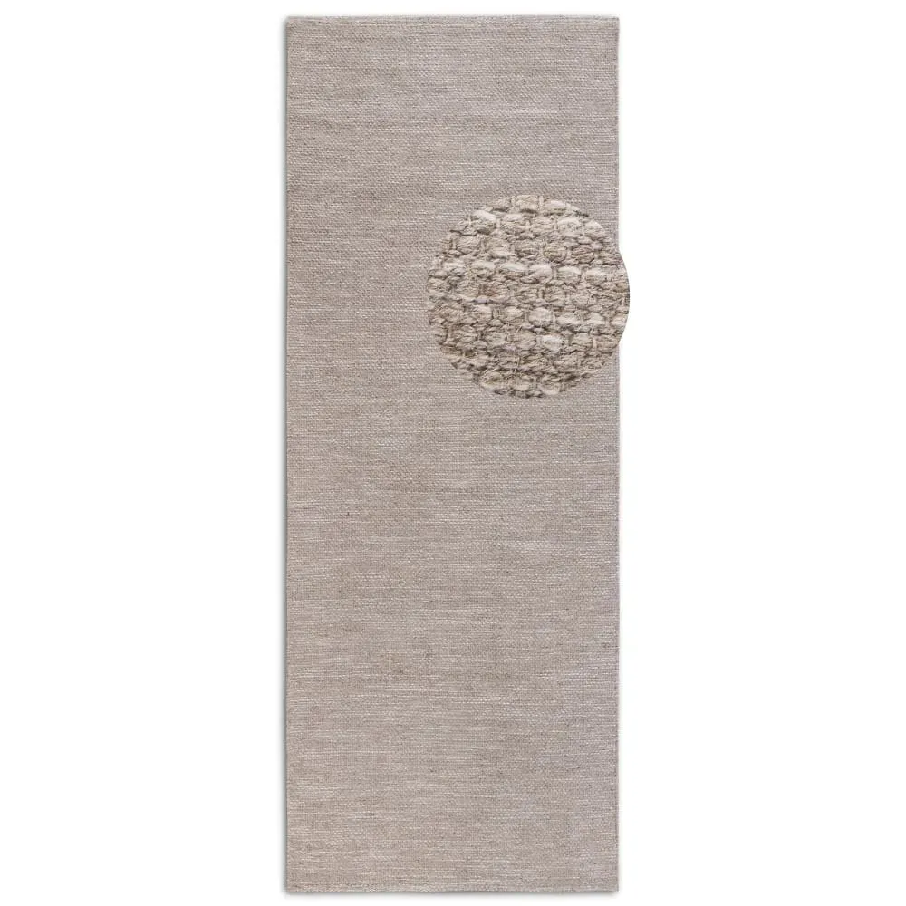 Tapis couloir en Laine lin naturel 80x200cm - ELLE Decoration