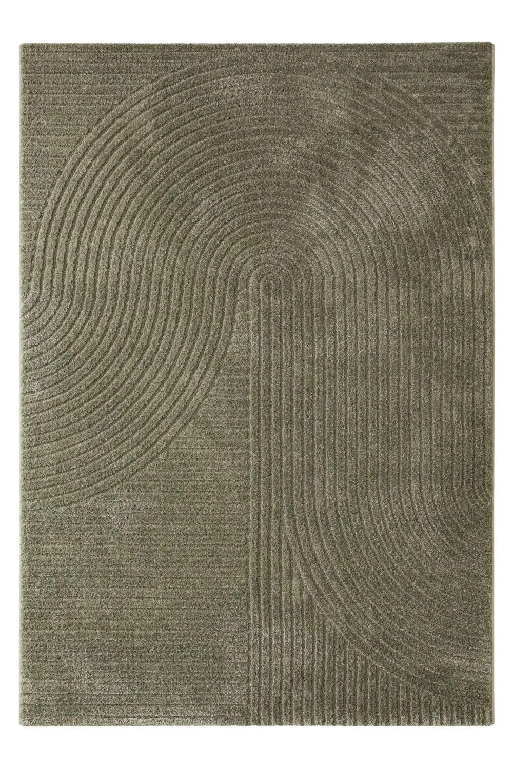 Tapis à relief vert olive design 140x200