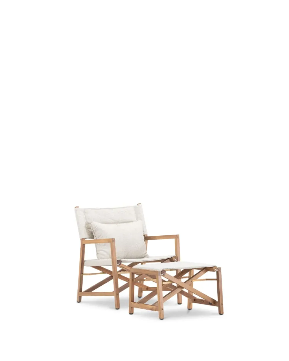 Fauteuil fauteuil club avec repose-pieds beige