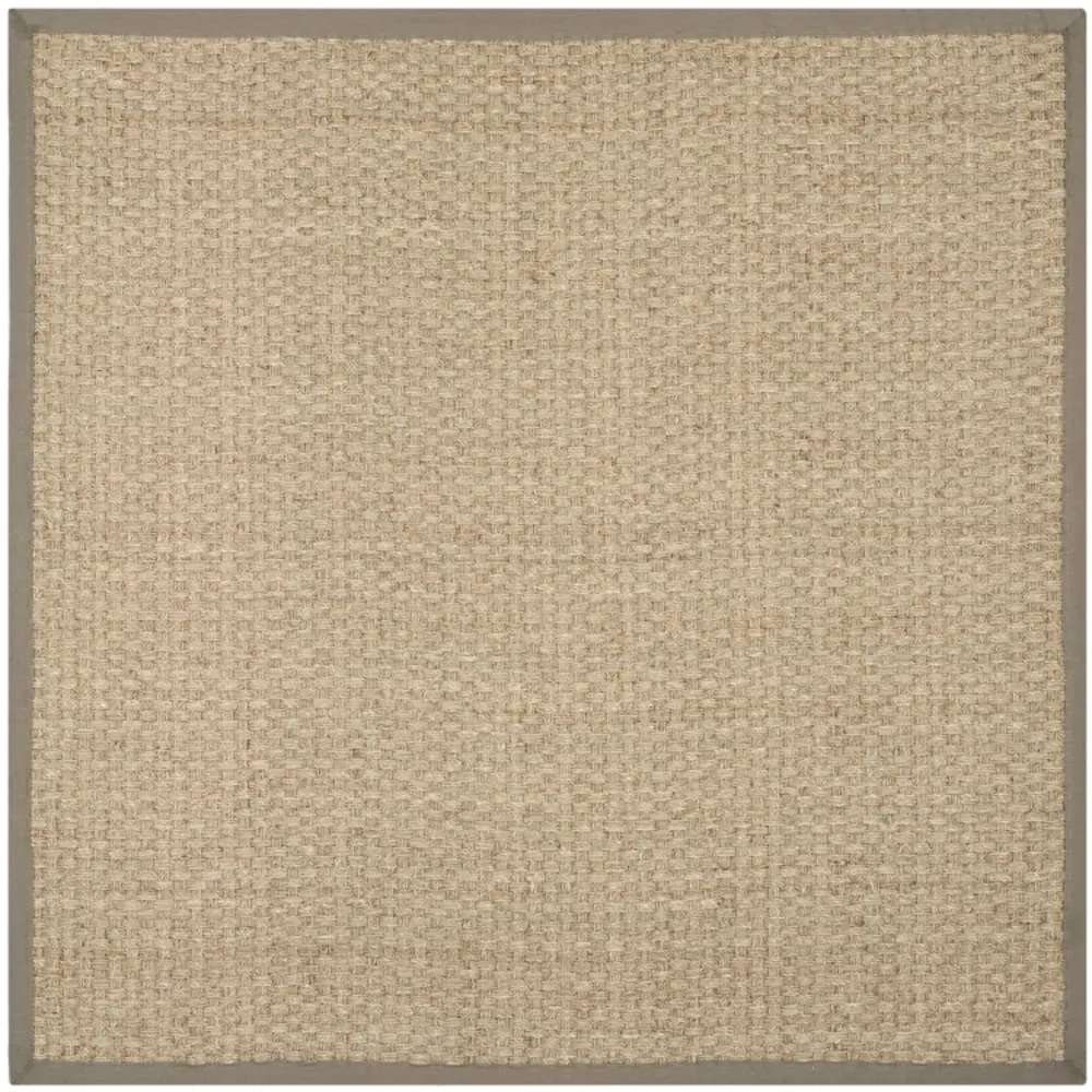 Tapis herbe de mer marine / gris 122 x 122 cm