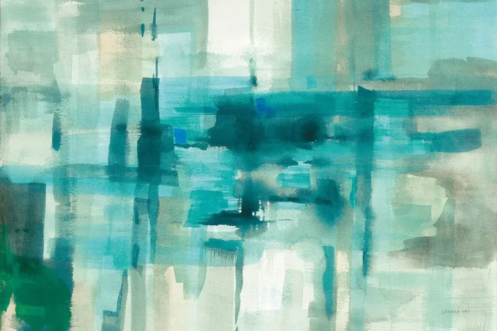 Tableau abstrait Liquide bleu toile imprimée 120x80 cm