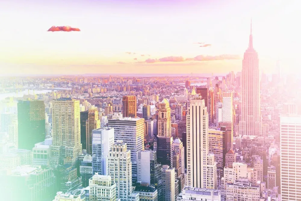 Tableau new york pastel toile imprimée 120x80 cm