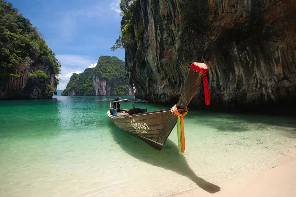 Tableau hong island boat toile imprimée 120x80 cm