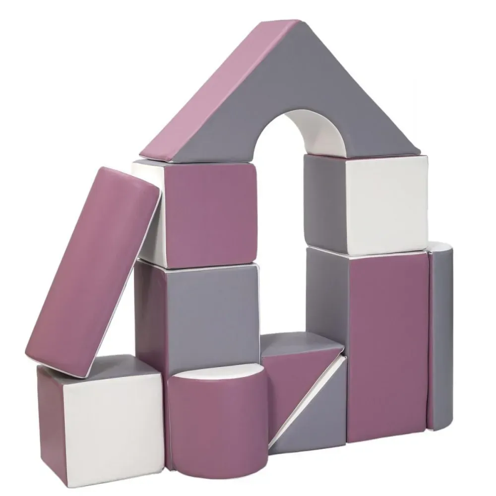Set de blocs en mousse blanc, gris, violet