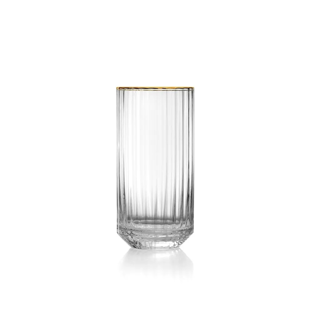 Verre haut en verre doré 6,7x6,7x14 cm