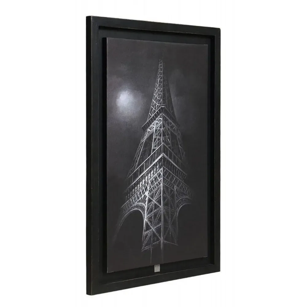 Toile monument monument tour eiffel en bois noir