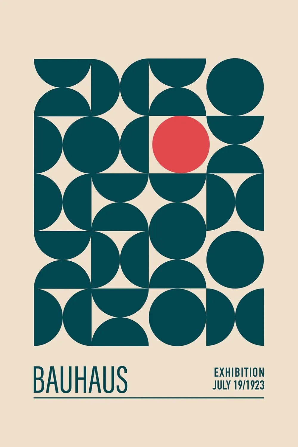Tableau vintage exposition bauhaus sphère  imprimé sur toile 60x90 cm