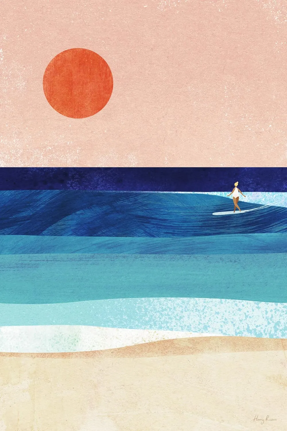 Tableau de surf droite parfaite  imprimé sur toile 60x90 cm
