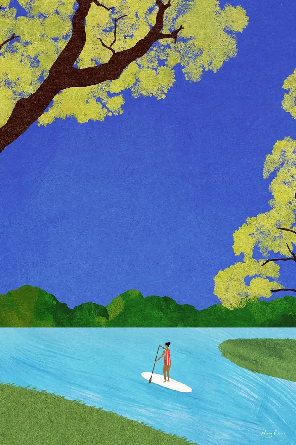 Tableau retro vintage paddle  imprimé sur toile 60x90 cm