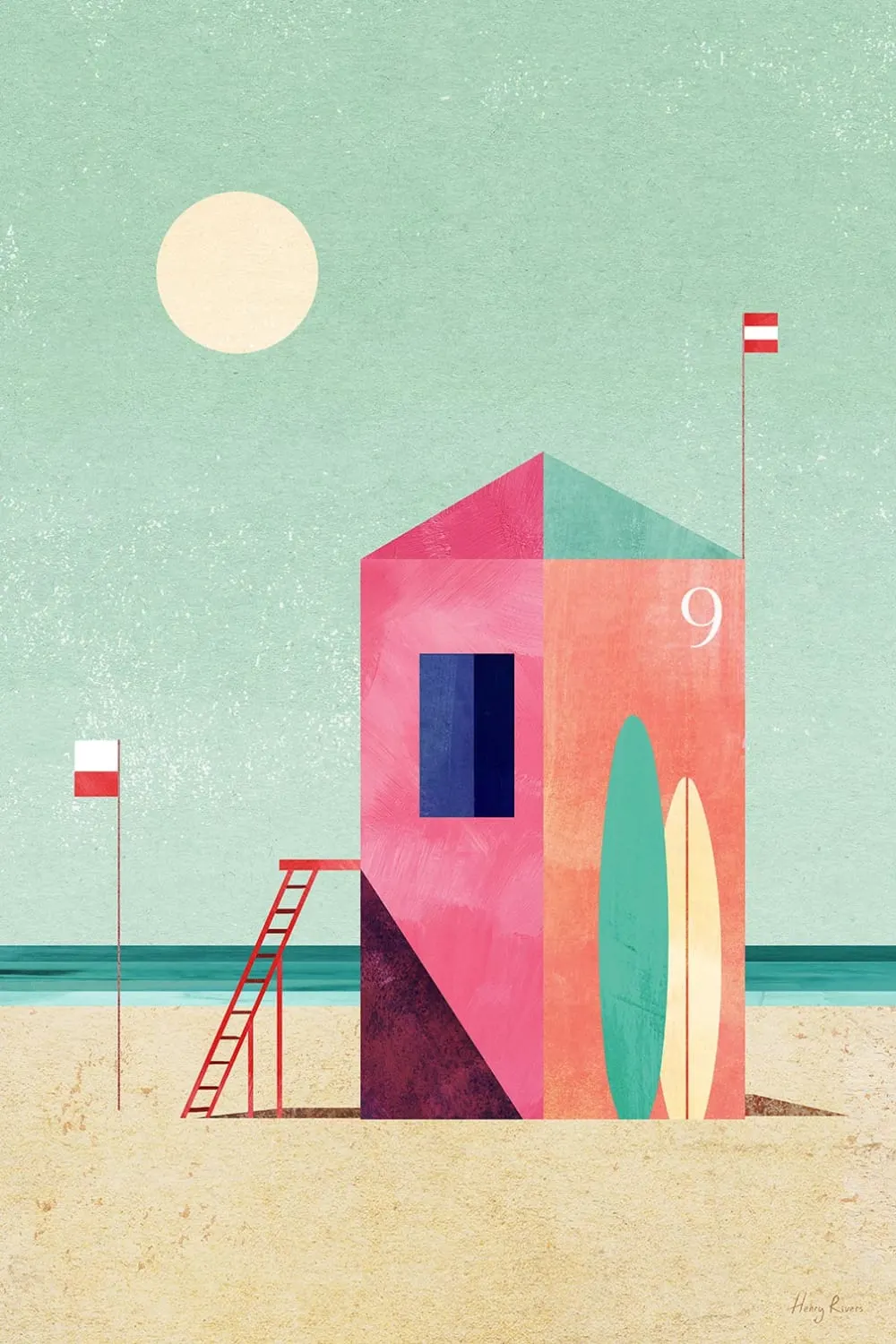 Tableau de la mer surf hut  imprimé sur toile 60x90 cm