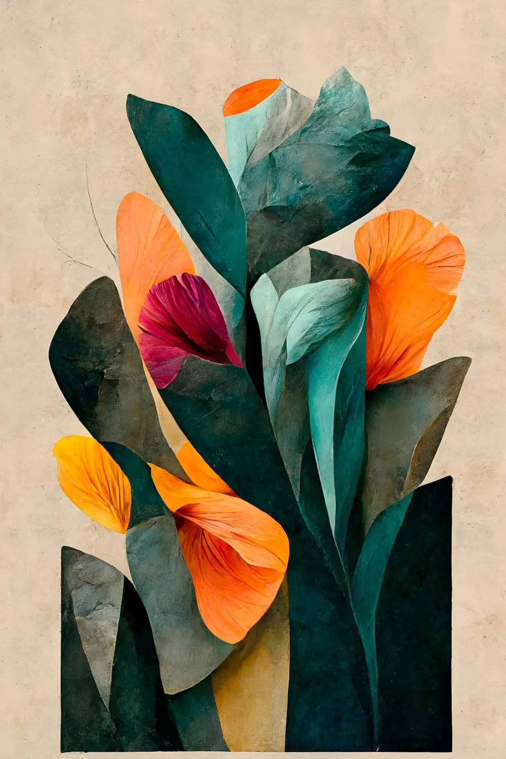 Tableau dans mon jardin  imprimé sur toile 60x90 cm