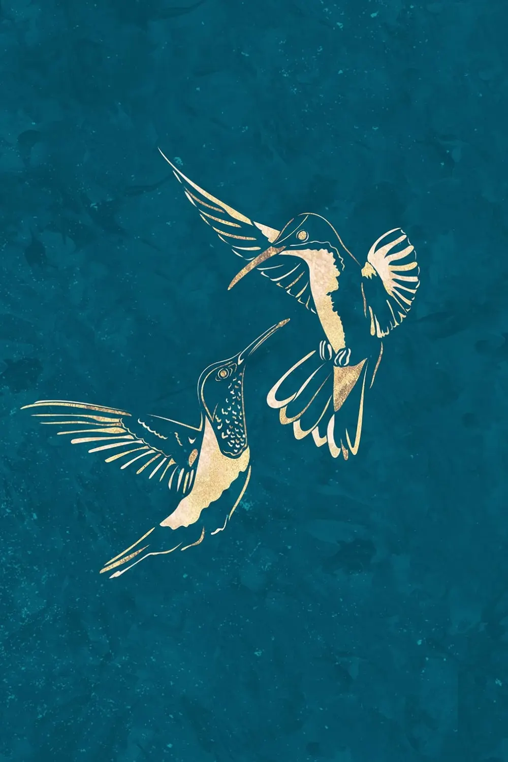 Tableau oiseaux colibri d'or  imprimé sur toile 60x90 cm