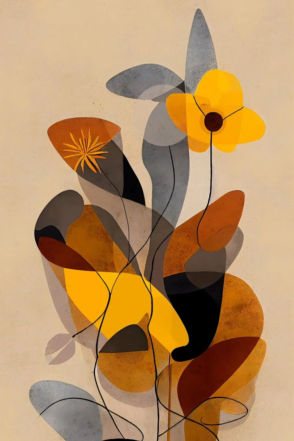 Tableau de fleurs dans mon jardin  imprimé sur toile 60x90 cm