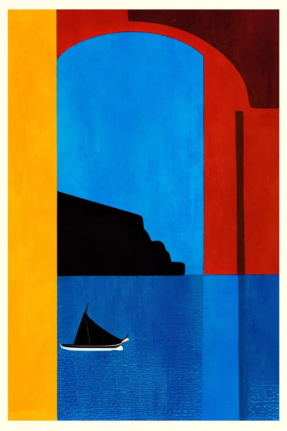 Tableau mer sunset cruise in italy  imprimé sur toile 60x90 cm