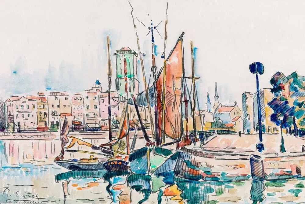 Tableau la rochelle de paul signac  imprimé sur toile 90x60 cm