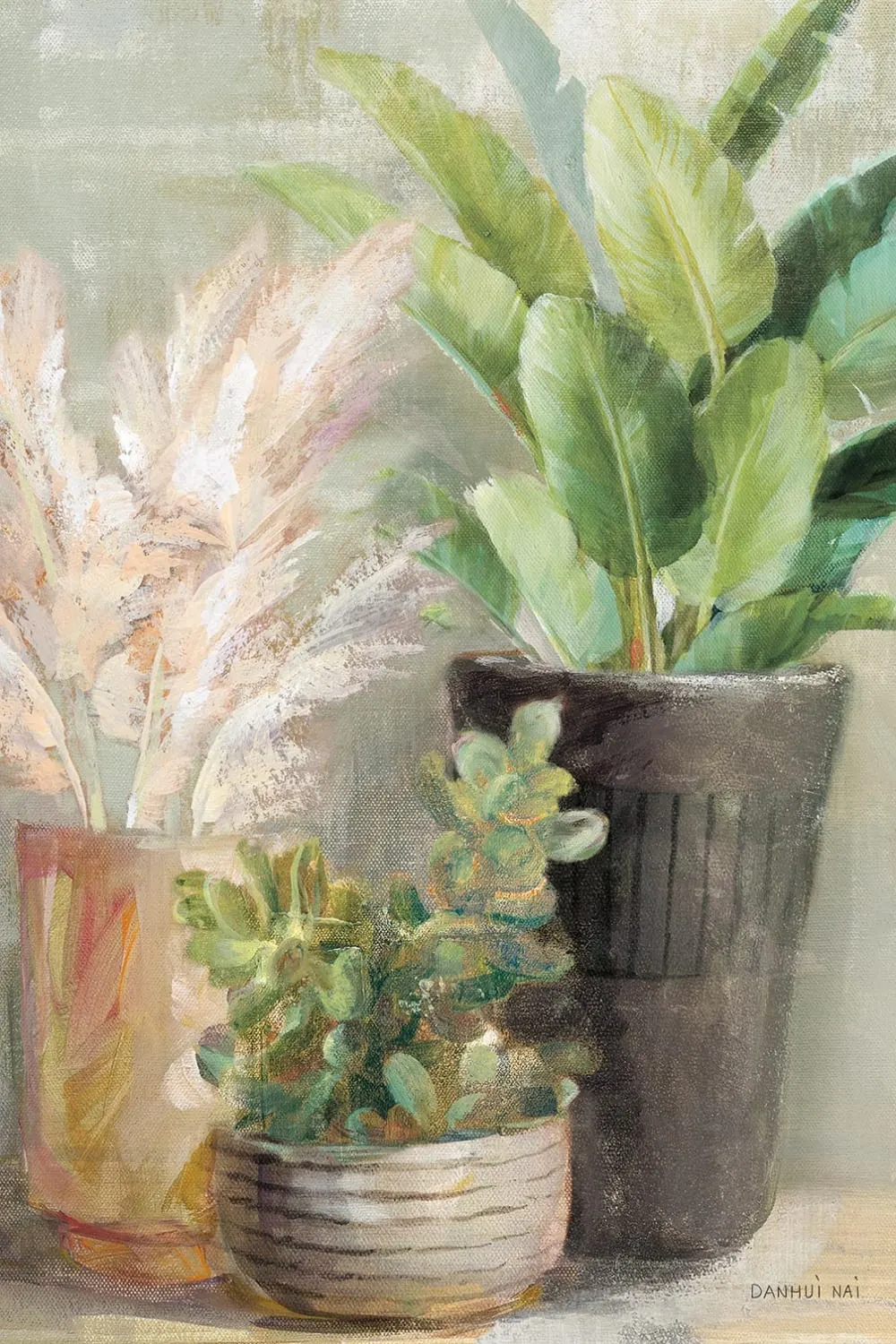 Tableau fleurs jardin d'intérieur  imprimé sur toile 60x90 cm
