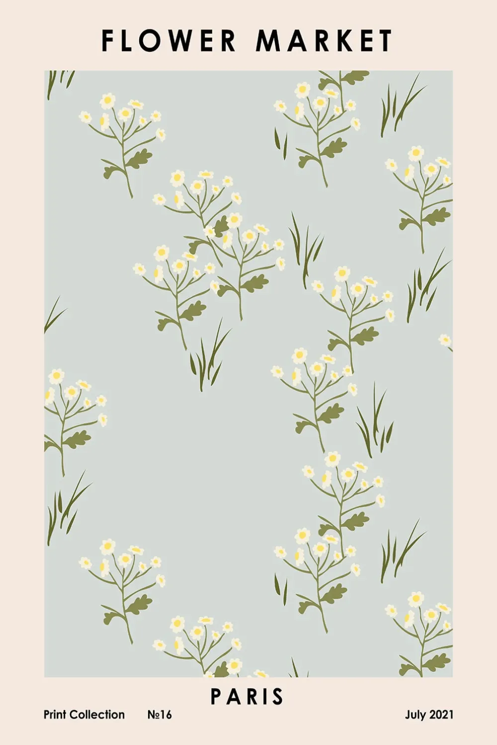 Tableau fleurs paris flower market  imprimé sur toile 60x90 cm