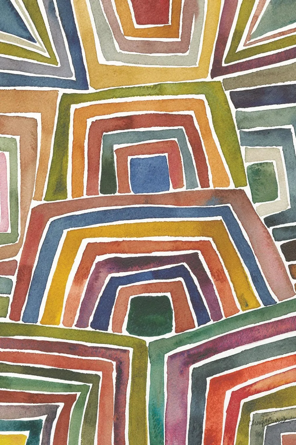 Tableau abstrait rayures ii  imprimé sur toile 60x90 cm