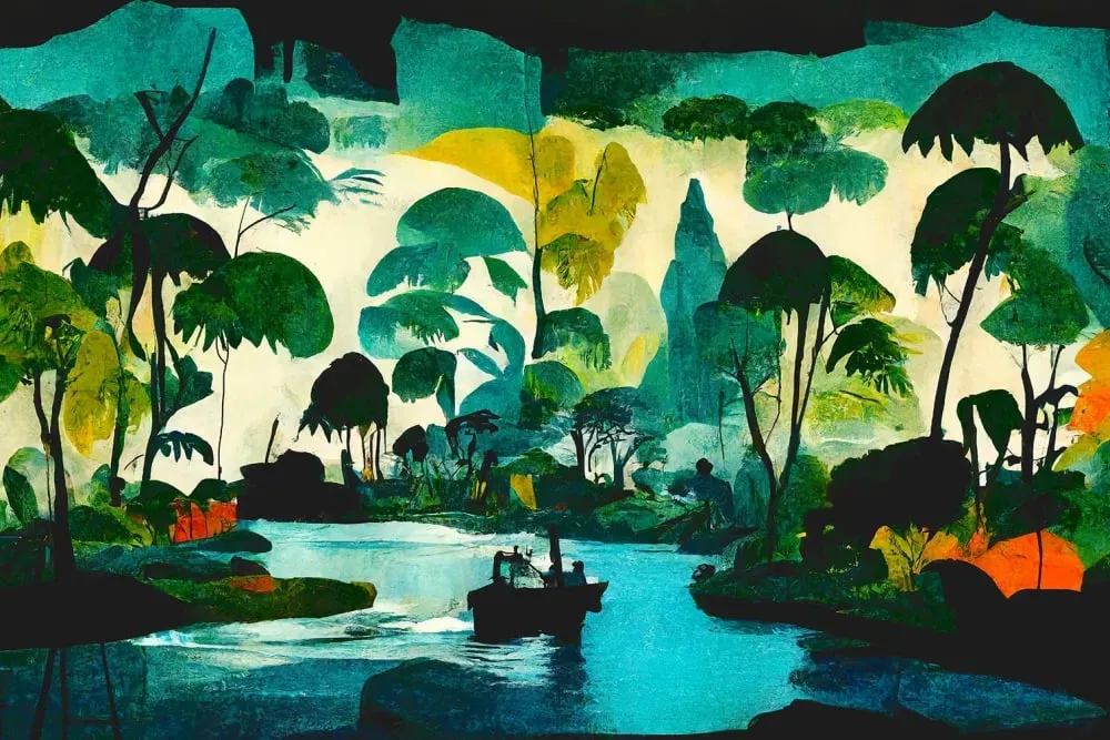 Tableau jungle bienvenue dans la jungle  imprimé sur toile 90x60 cm