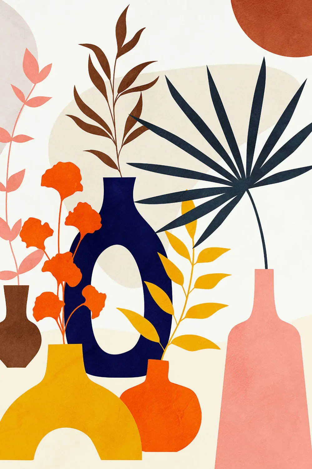 Tableau nature morte bouquets en été  imprimé sur toile 60x90 cm