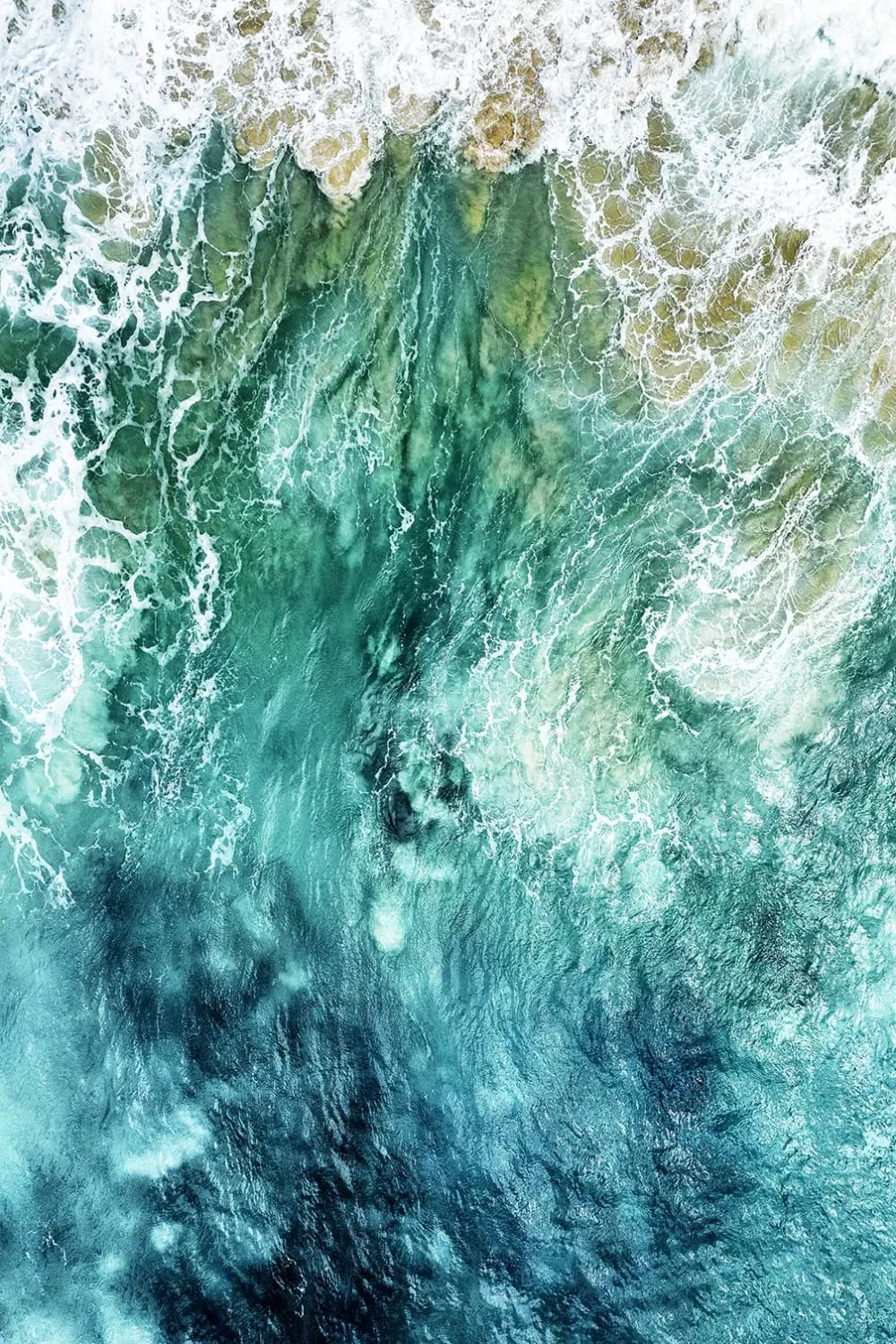 Tableau mer vague bleue  imprimé sur toile 60x90 cm