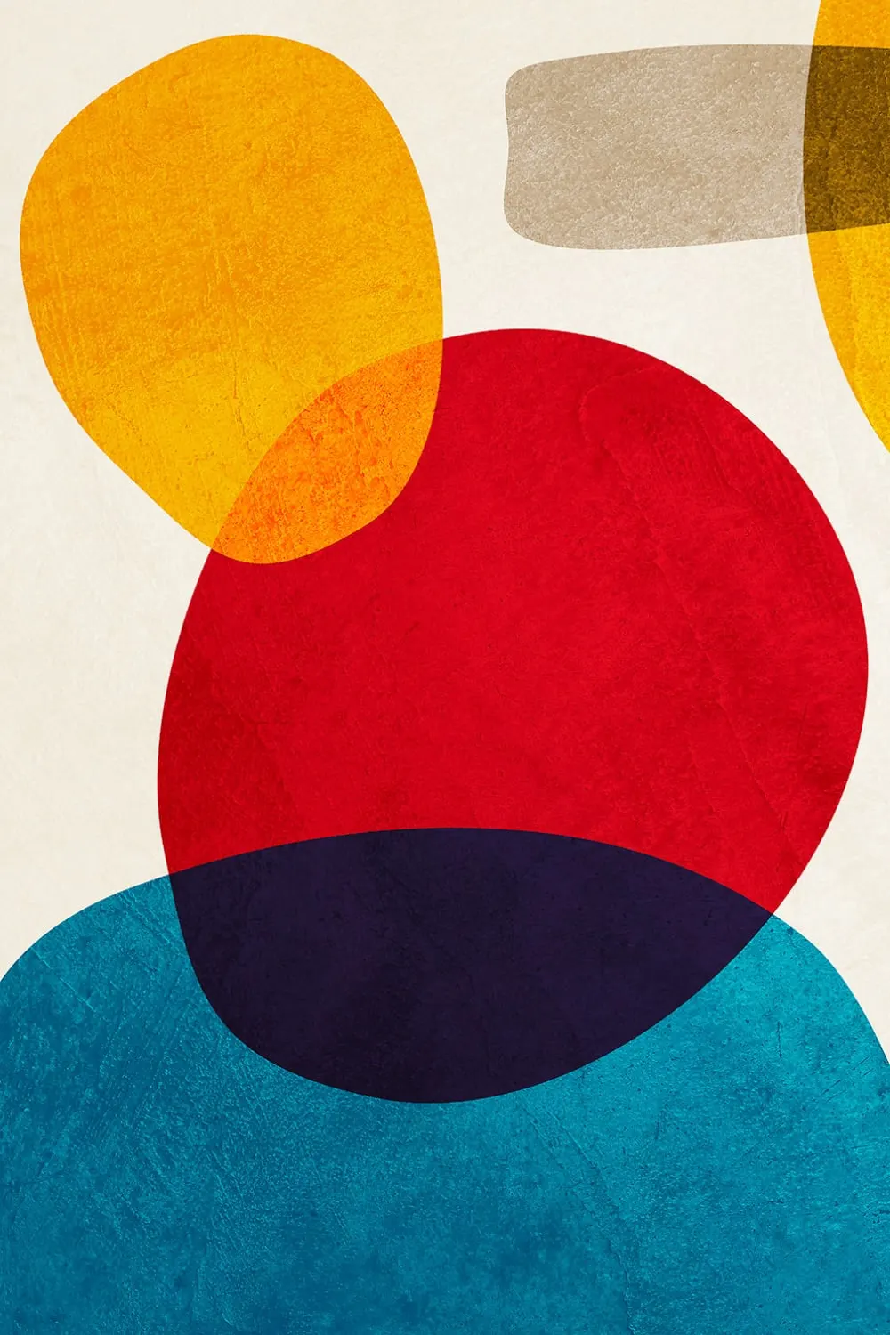 Tableau géométrique shape cercle rouge  imprimé sur toile 60x90 cm