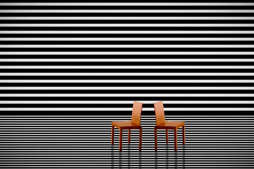 Tableau contemporain deux chaises rouges  imprimé sur toile 90x60 cm