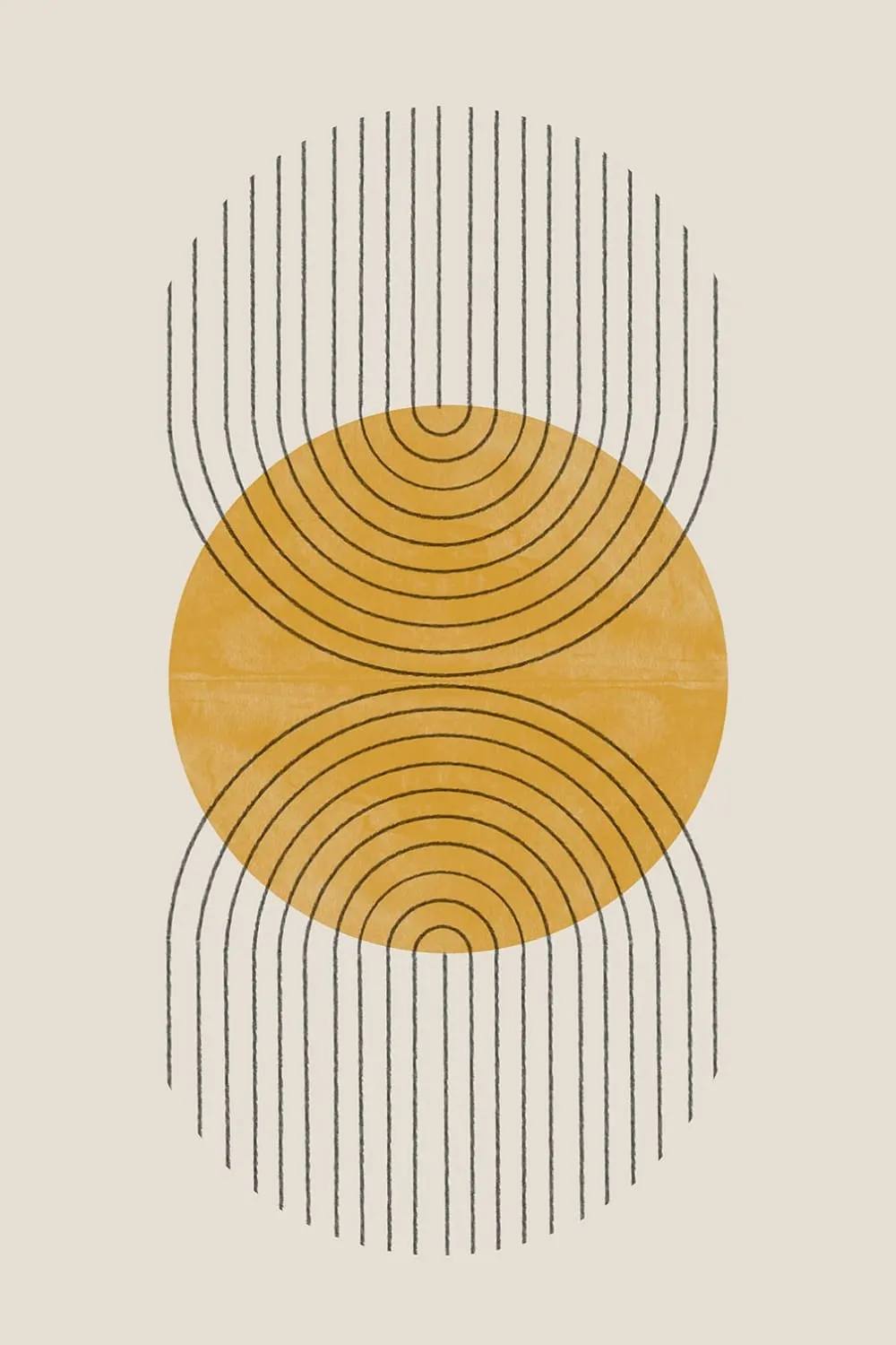 Tableau organique perfect point yellow  imprimé sur toile 60x90 cm