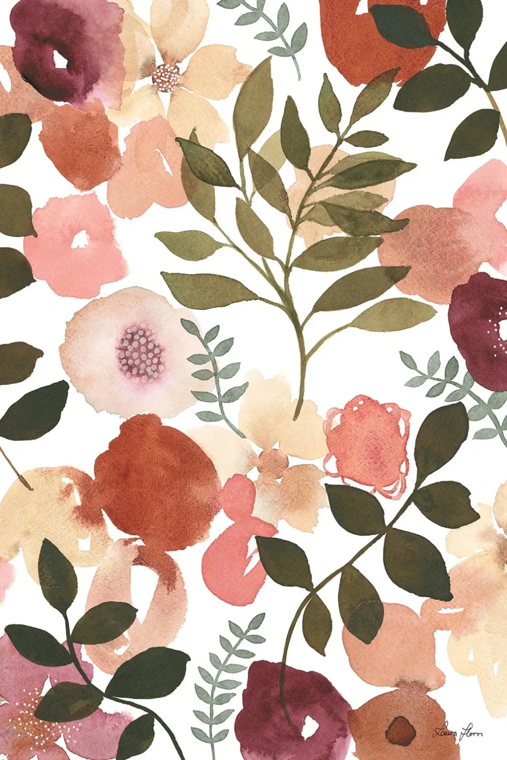 Tableau de fleurs danse du jardin  imprimé sur toile 60x90 cm
