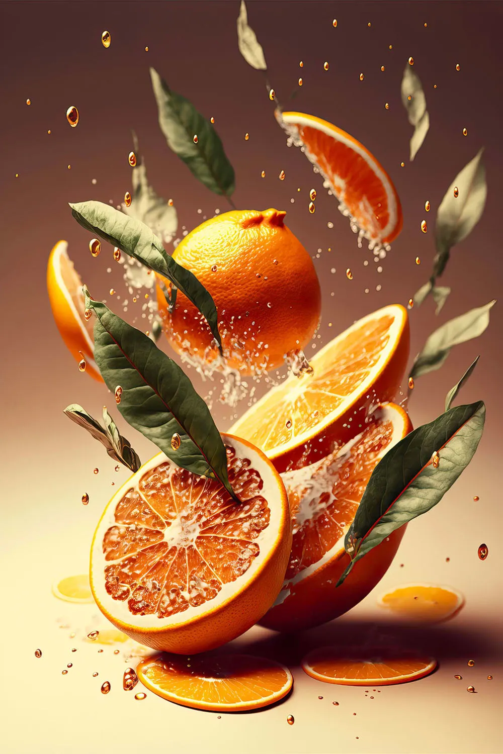 Tableau fruits oranges fraiches  imprimé sur toile 60x90 cm