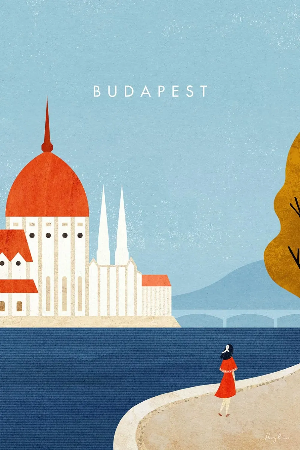 Tableau ville budapest  imprimé sur toile 60x90 cm