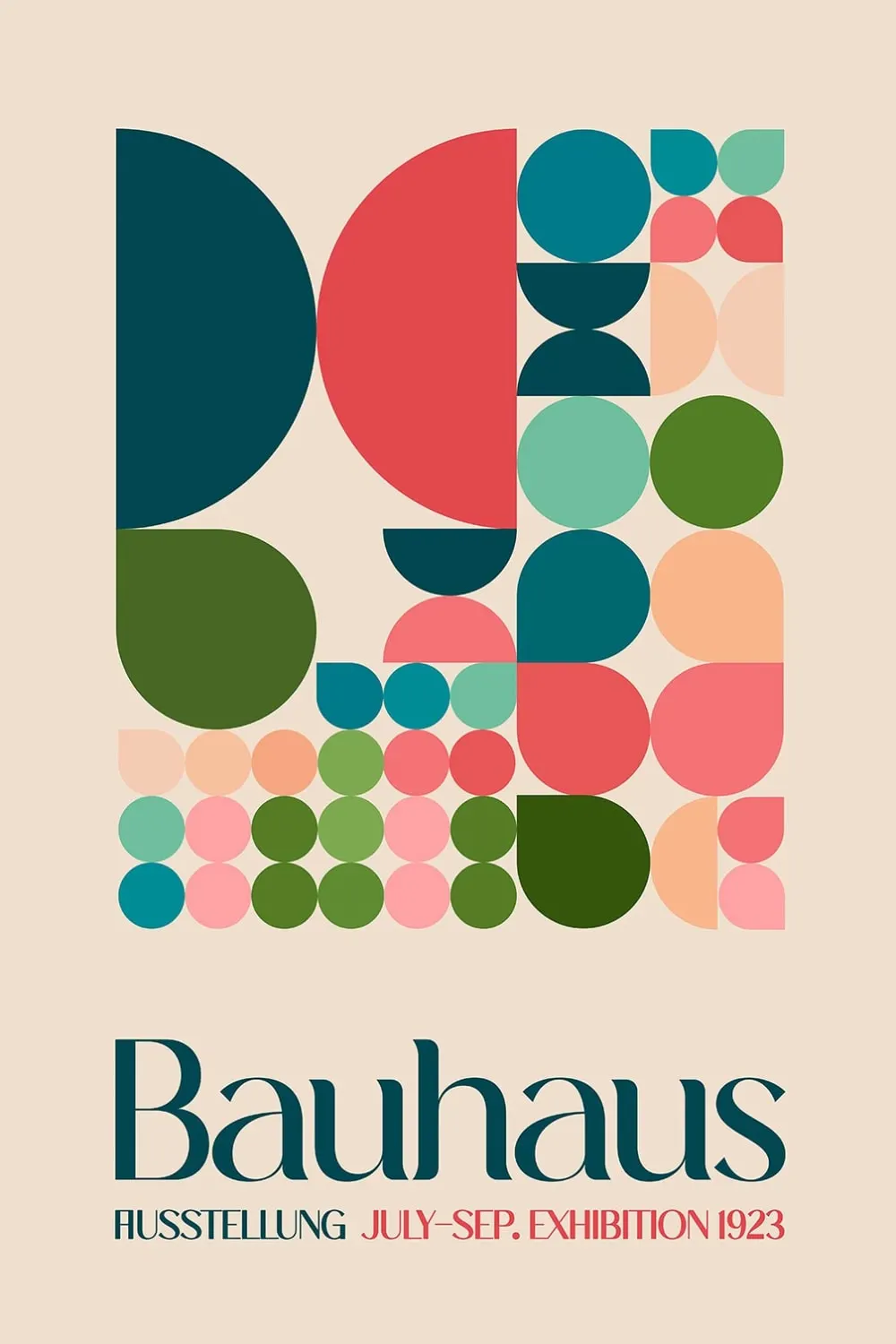 Tableau vintage exposition bauhaus rose  imprimé sur toile 60x90 cm