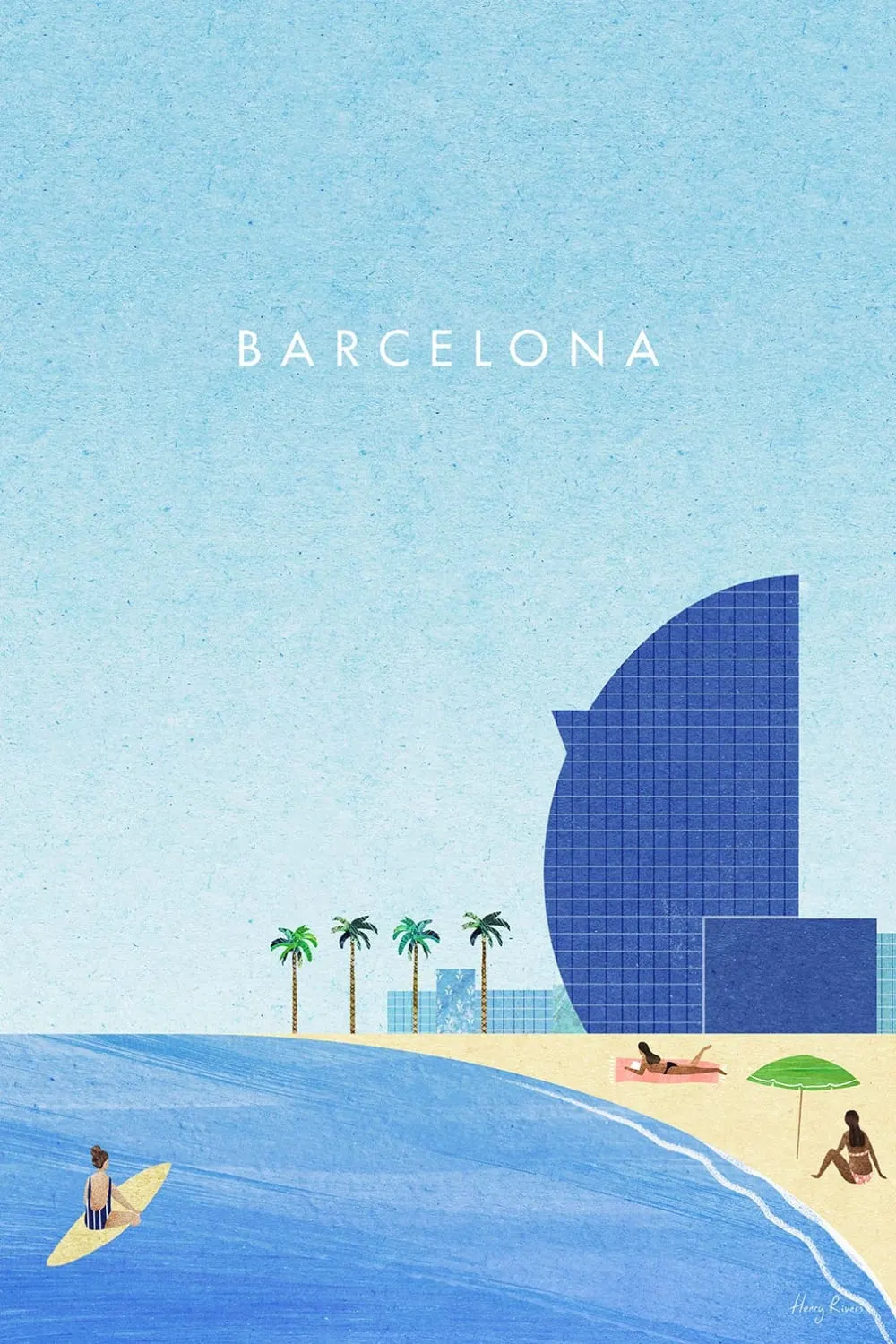 Tableau ville barcelona ii  imprimé sur toile 60x90 cm