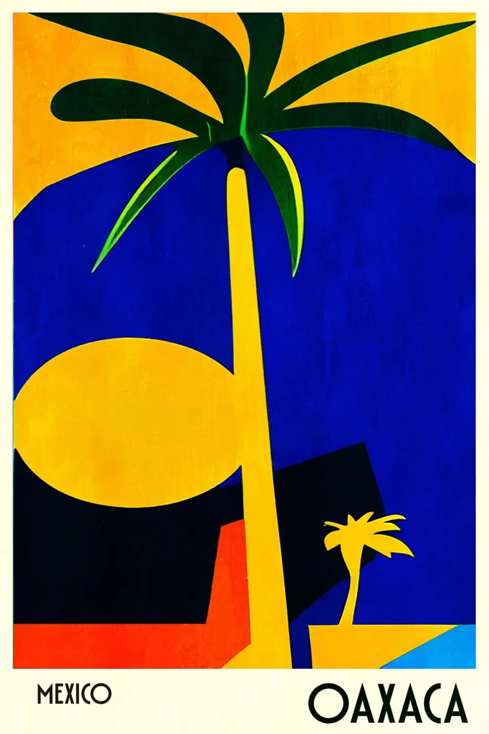 Tableau palmiers oaxaca mexico  imprimé sur toile 60x90 cm