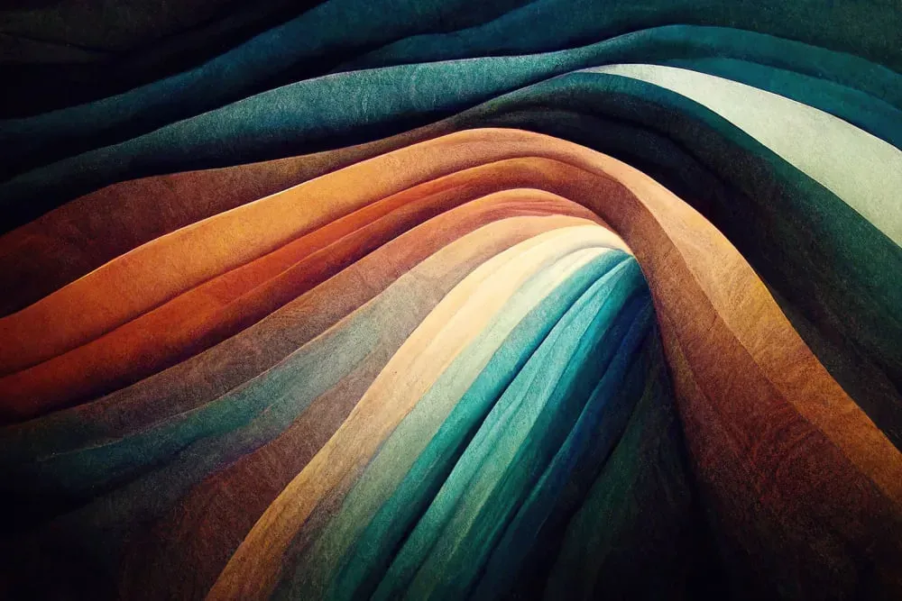 Tableau abstrait multicolore distorsion  imprimé sur toile 90x60 cm