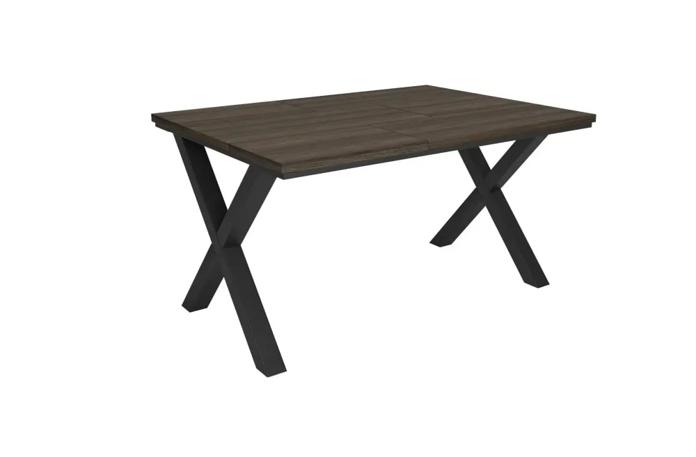 Table à manger effet bois de chêne foncé 140x90x74cm