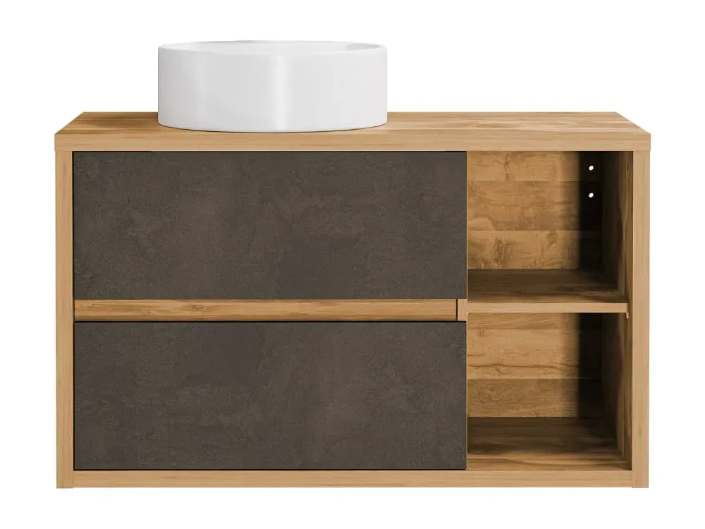 Meuble simple vasque effet bois