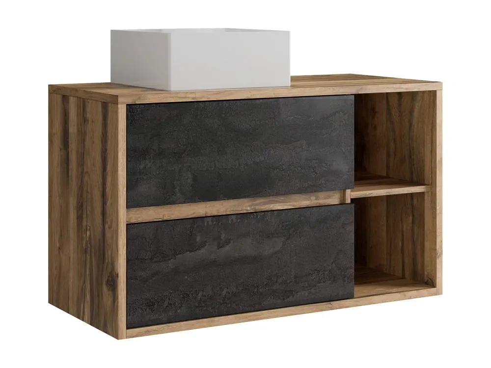 Meuble simple vasque panneau de particule naturel clair
