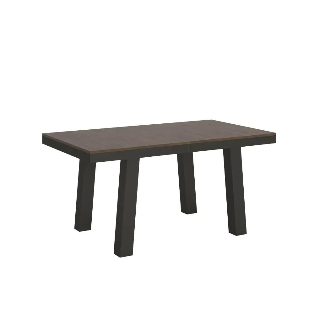 Table extensible effet bois noyer 90x160/420 cm