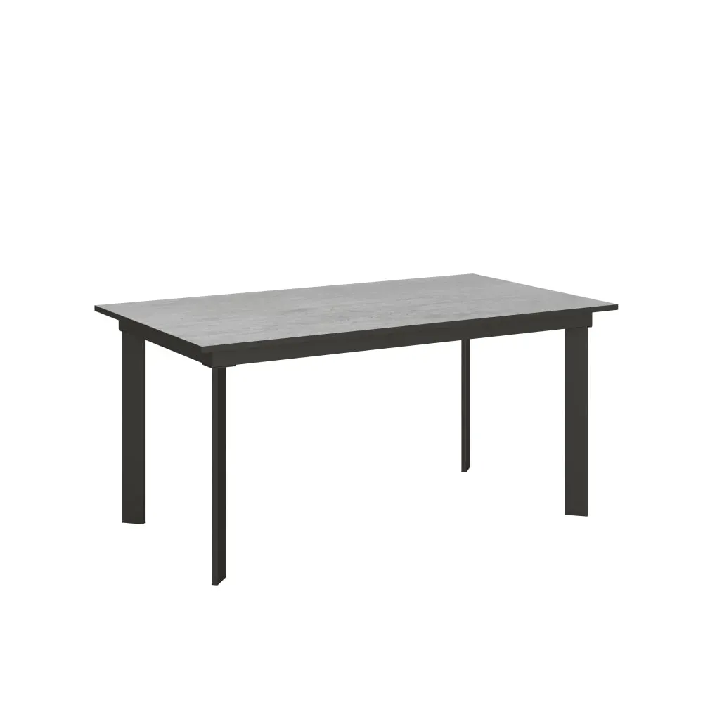 Table extensible effet béton gris 90x160/220 cm