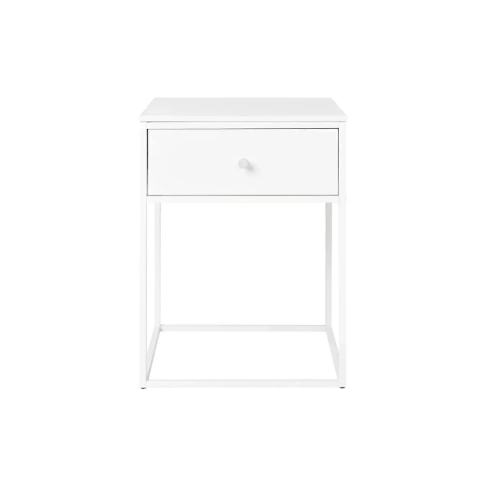 Table d'appoint 1 tiroir blanc 40x55 cm
