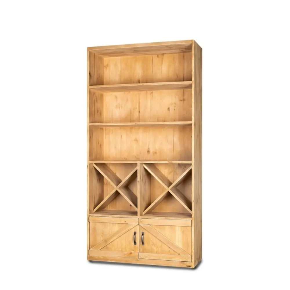 Étagère à vin et épicerie 4 niveaux bois massif