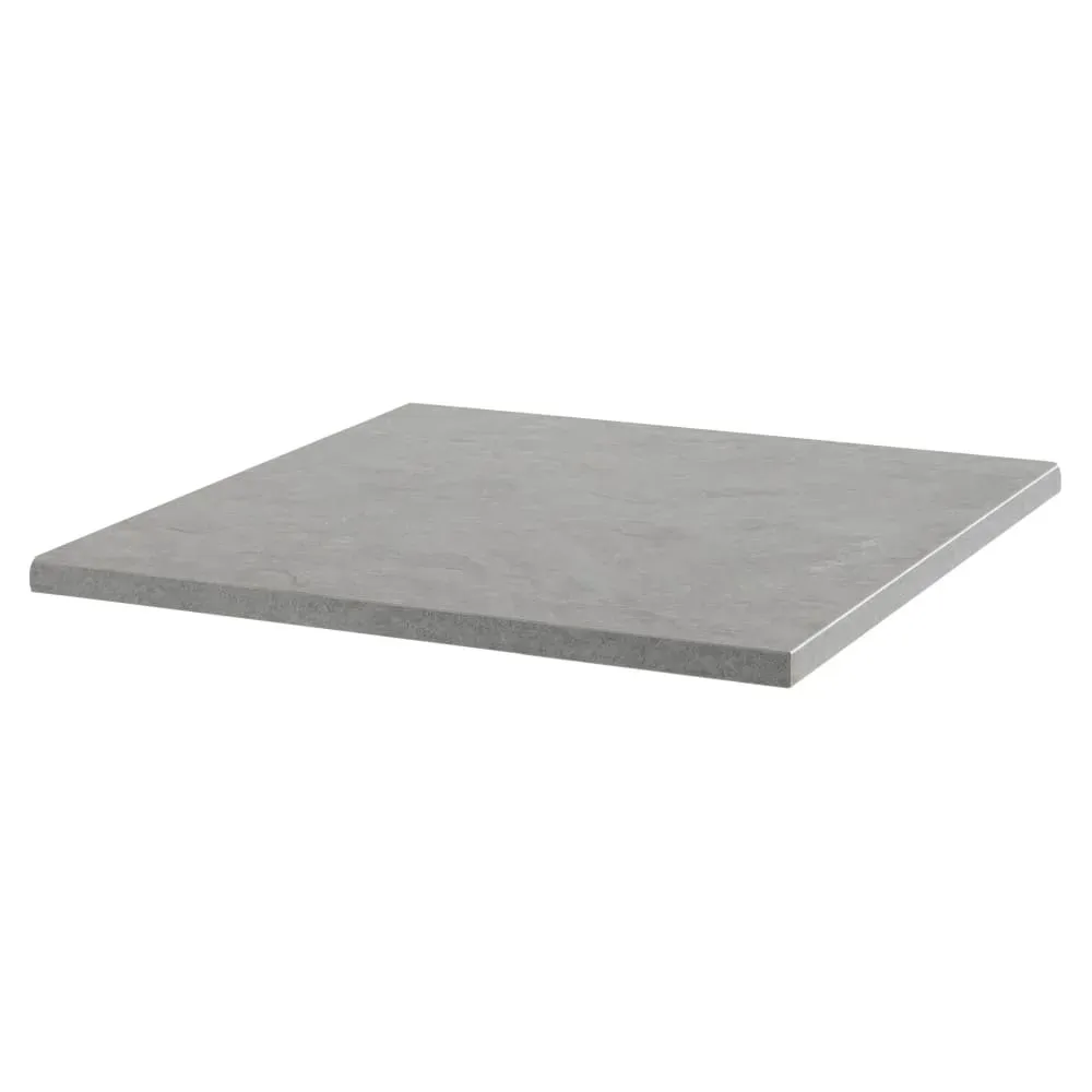 Plateau de table carré stratifié 70 x 70 cm béton ciré