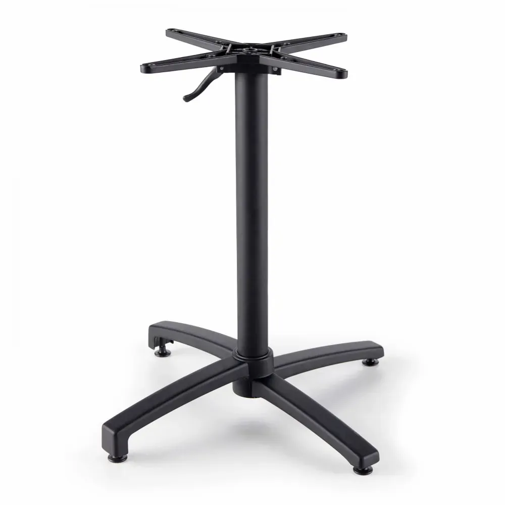 Pied de table avec système inclinable en aluminium noir Klipo