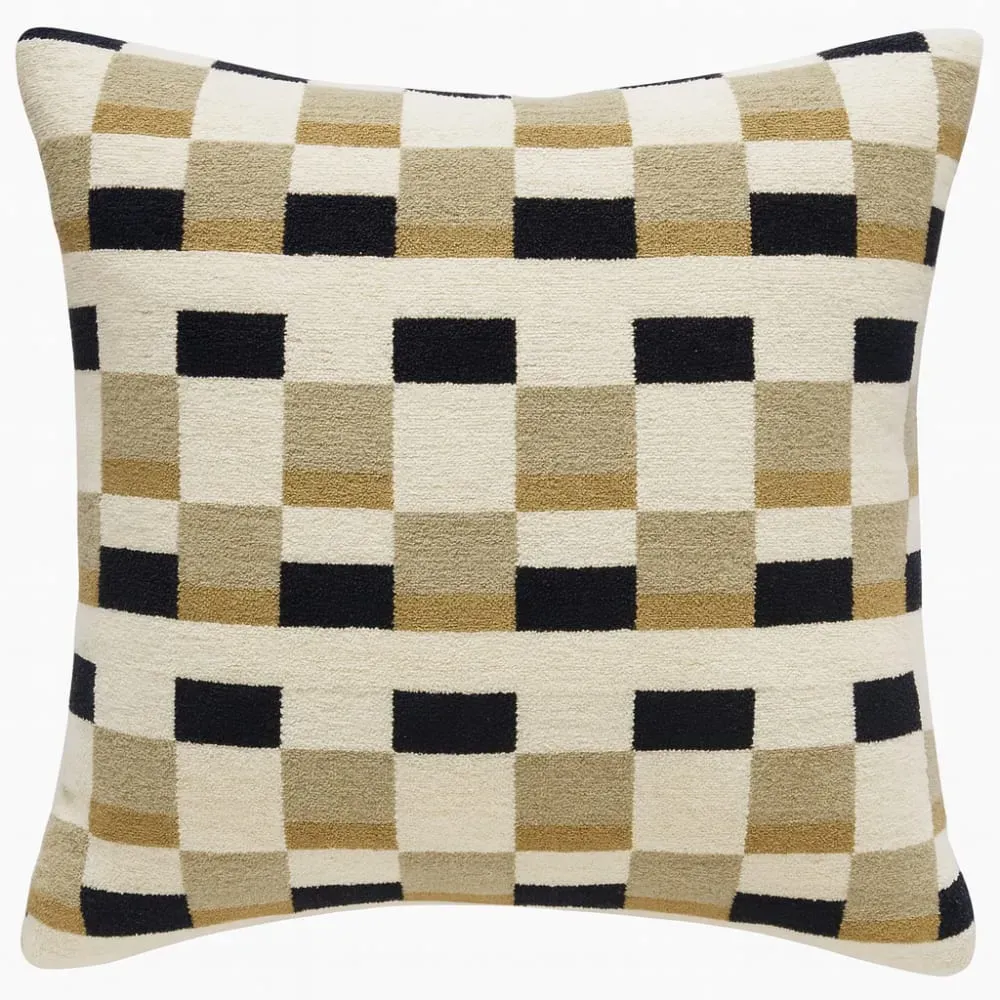 Coussin en coton velours beige OEKO-TEX® 45 x 45