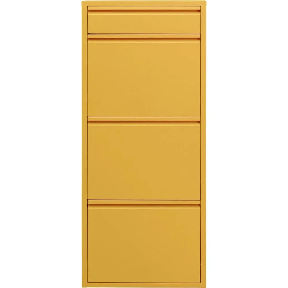 Casier à chaussures 4 tiroirs en acier jaune